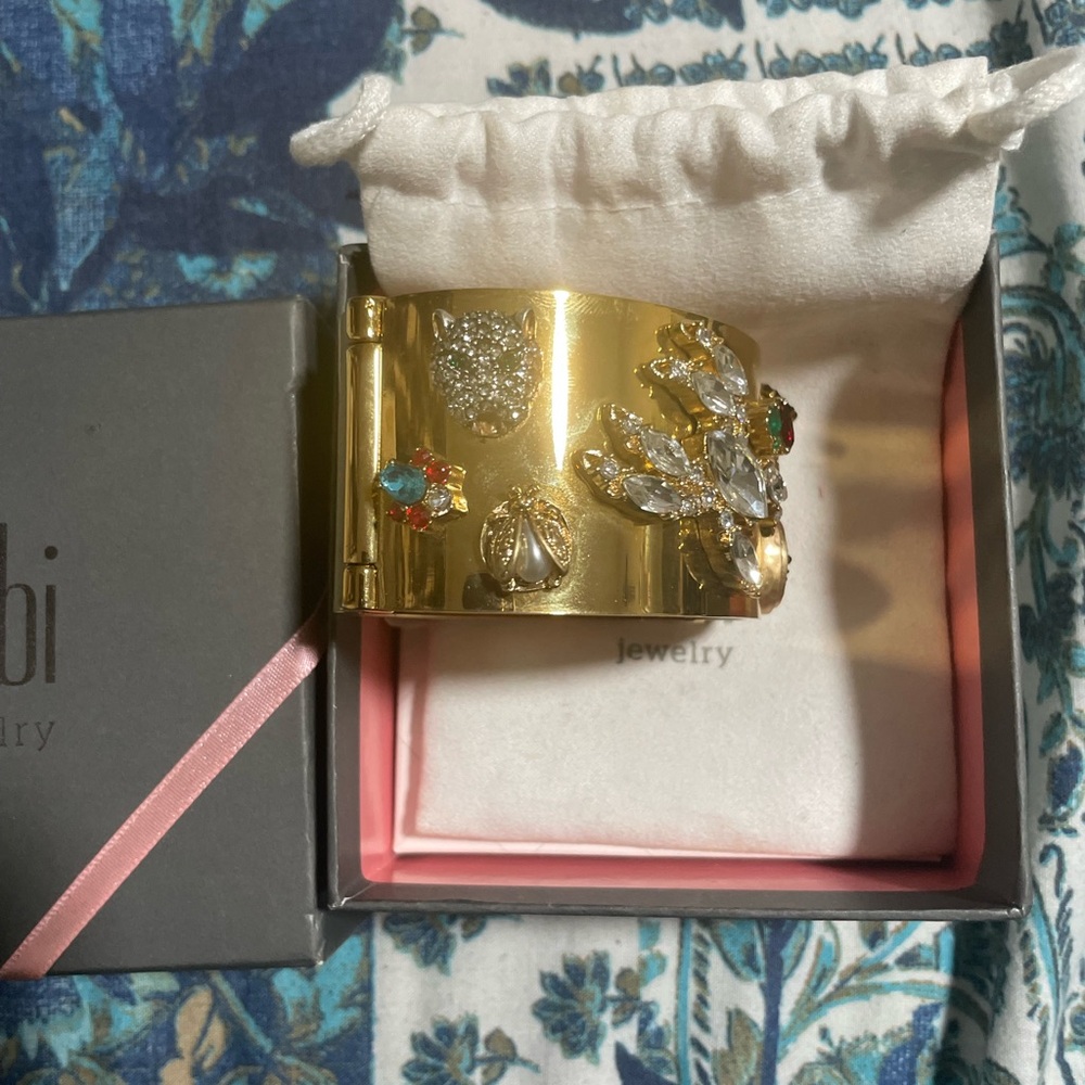 Gold-Tone Crystal Embellished Cuff Bracelet - Picture 5 of 6